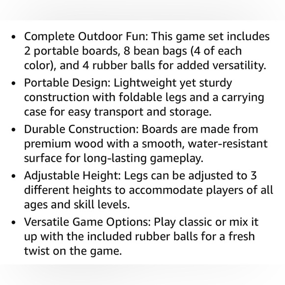 Indoor/Outdoor Cornhole Game - NIB - Picture 2 of 4